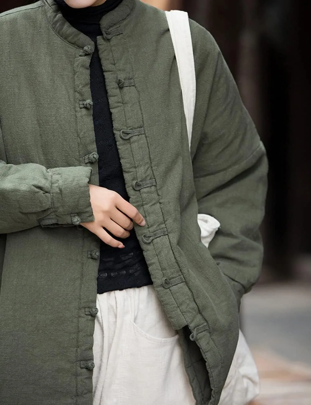 NFYM Women Quilted Jackets Long Sleeve Button Down Lightweight Casual Loose Warm Padded Winter Coat