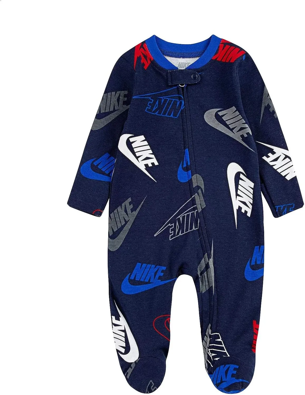Nike Kids Baby Girl's Sportswear All Over Print Smiley Long Sleeve Footed Coverall (Infant)