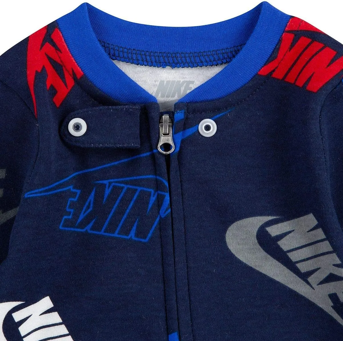 Nike Kids Baby Girl's Sportswear All Over Print Smiley Long Sleeve Footed Coverall (Infant)