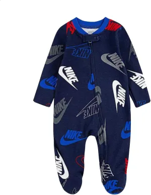 Nike Kids Baby Girl's Sportswear All Over Print Smiley Long Sleeve Footed Coverall (Infant)