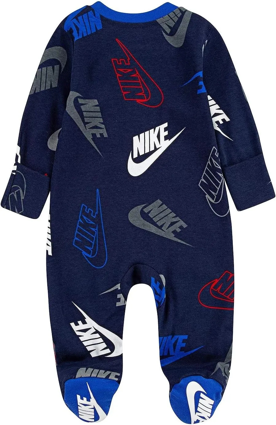 Nike Kids Baby Girl's Sportswear All Over Print Smiley Long Sleeve Footed Coverall (Infant)
