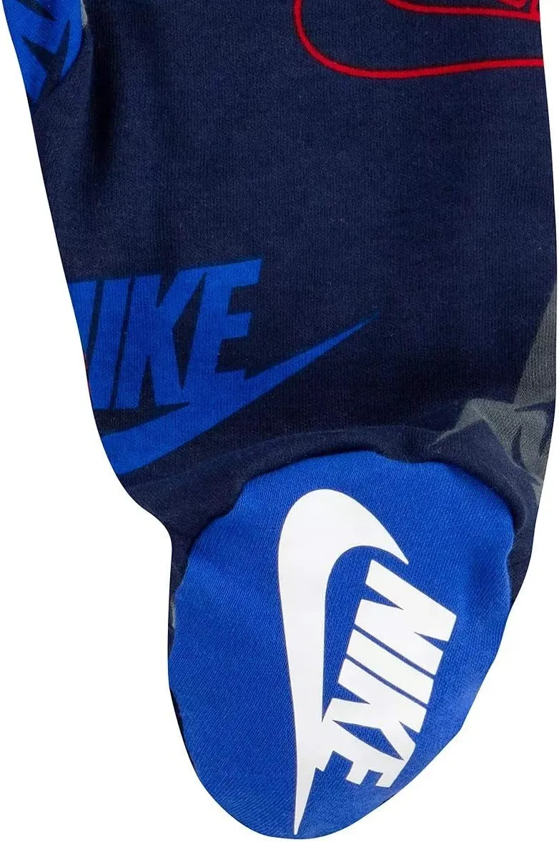 Nike Kids Baby Girl's Sportswear All Over Print Smiley Long Sleeve Footed Coverall (Infant)