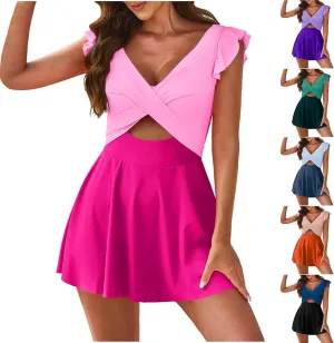 One Piece Swimdress Swimsuits for Women Tummy Control Swim Dresses Skirt Bathing Suit Athletic Skirted Swimsuit