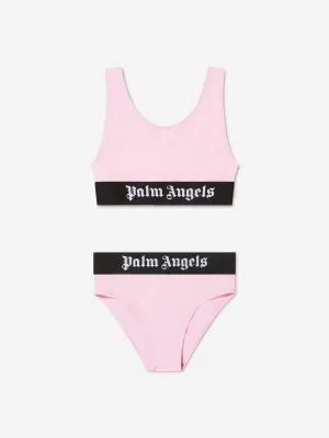 Palm Angels Girls Logo Tape Bikini in Pink