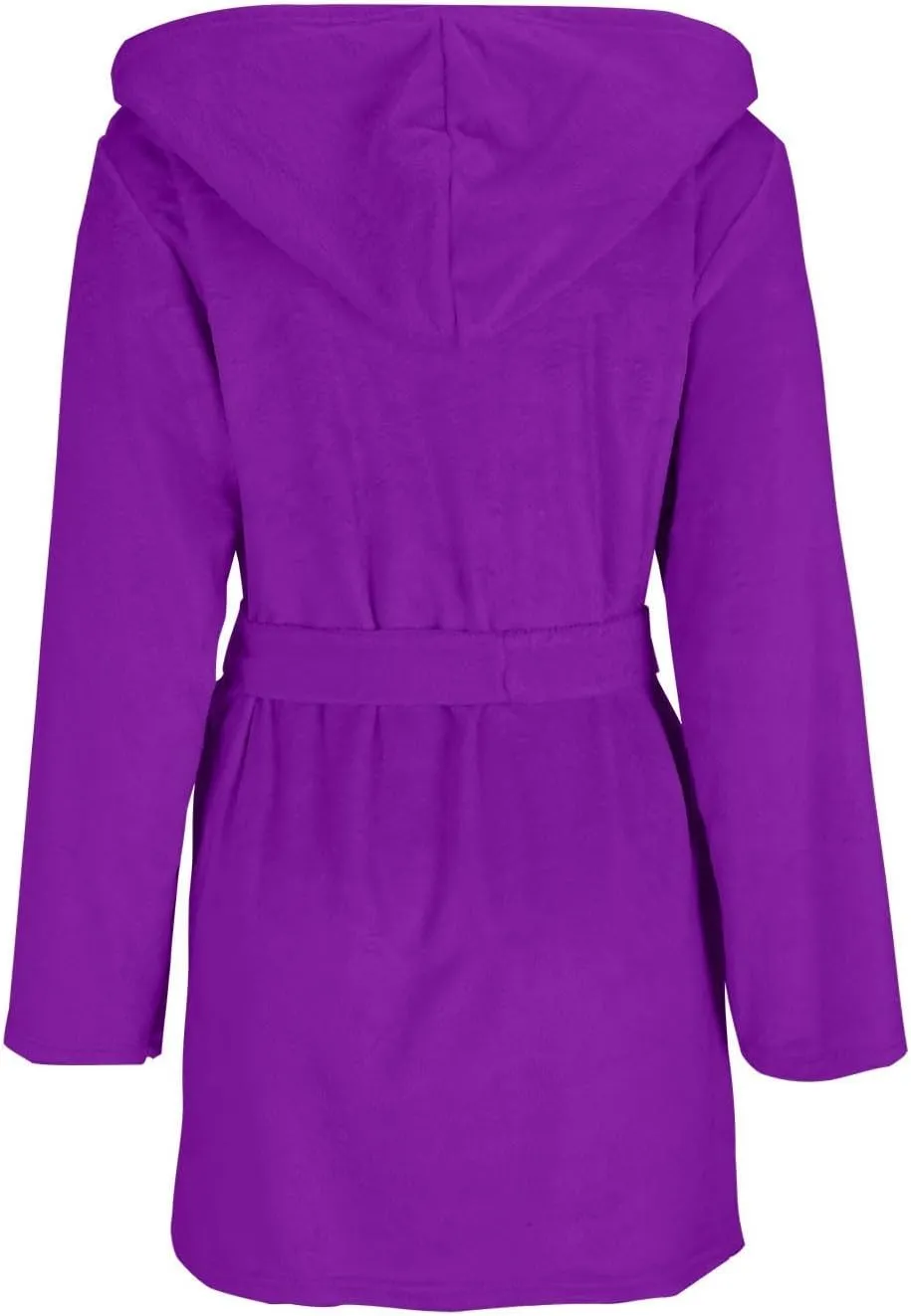 Plush Long Spa Robe Bathrobes Long Sleeve Hooded Warm Short Bath Robe Sexy Fleece Sleep Robes with Pockets Plus Size