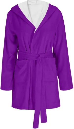 Plush Long Spa Robe Bathrobes Long Sleeve Hooded Warm Short Bath Robe Sexy Fleece Sleep Robes with Pockets Plus Size