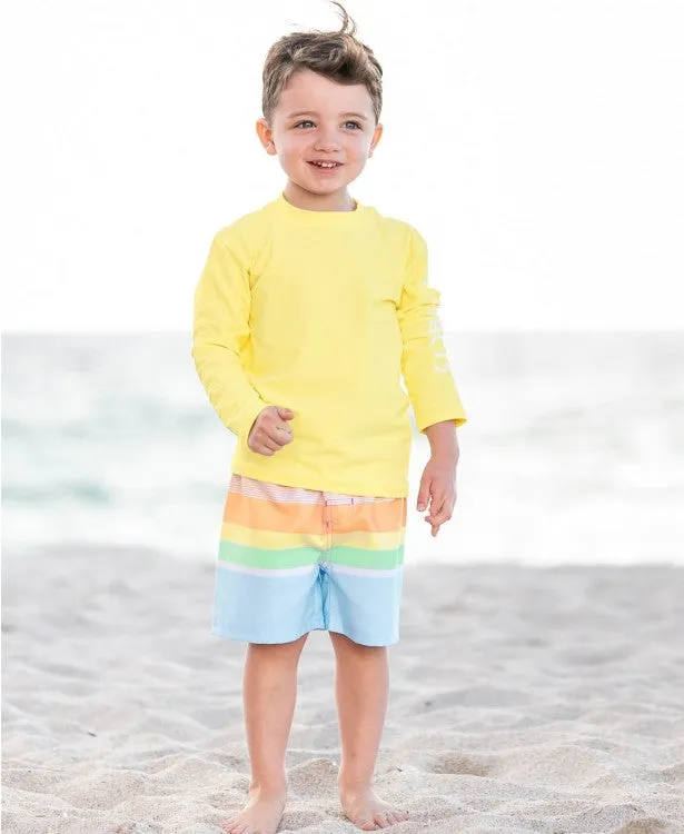 Rainbow Mult-Stripe Swim Trunks