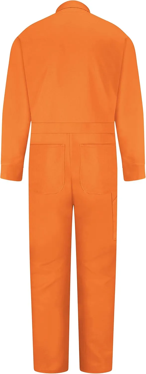 Red Kap Men's Snap Front Cotton Coverall, Oversized Fit, Long Sleeve