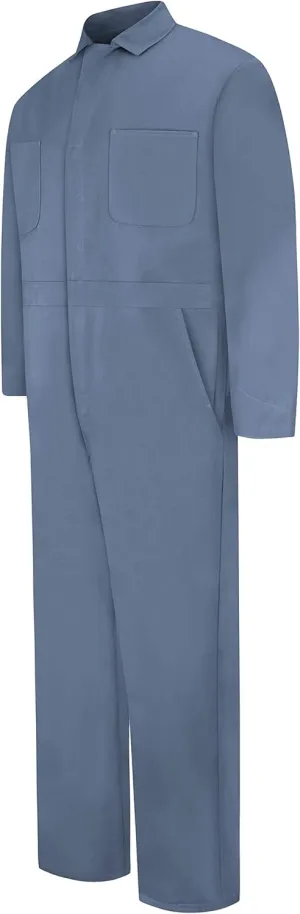Red Kap Men's Snap Front Cotton Coverall, Oversized Fit, Long Sleeve