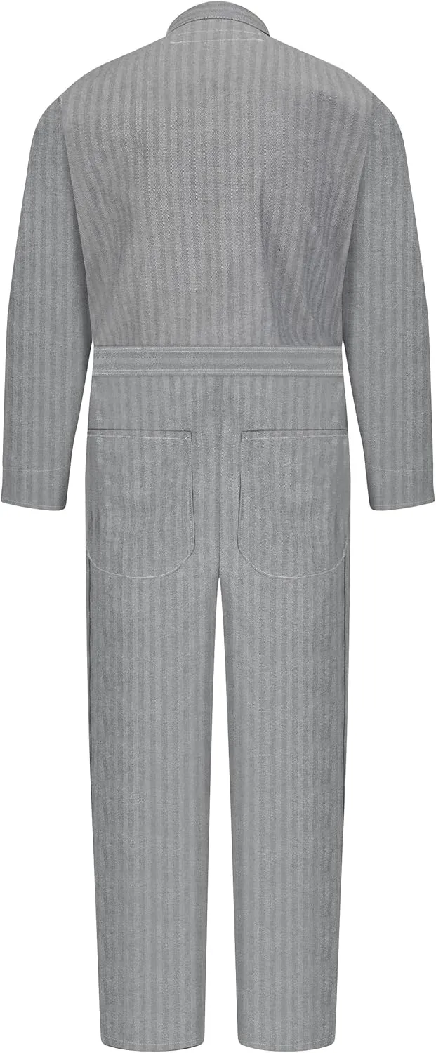 Red Kap Men's Snap Front Cotton Coverall, Oversized Fit, Long Sleeve