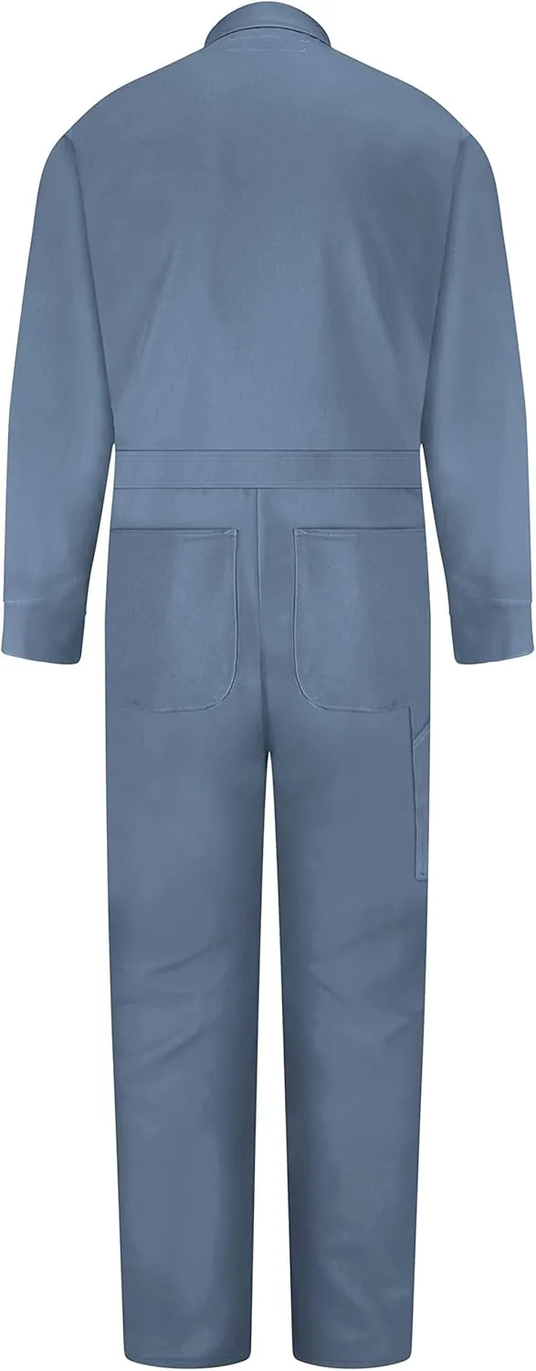 Red Kap Men's Snap Front Cotton Coverall, Oversized Fit, Long Sleeve