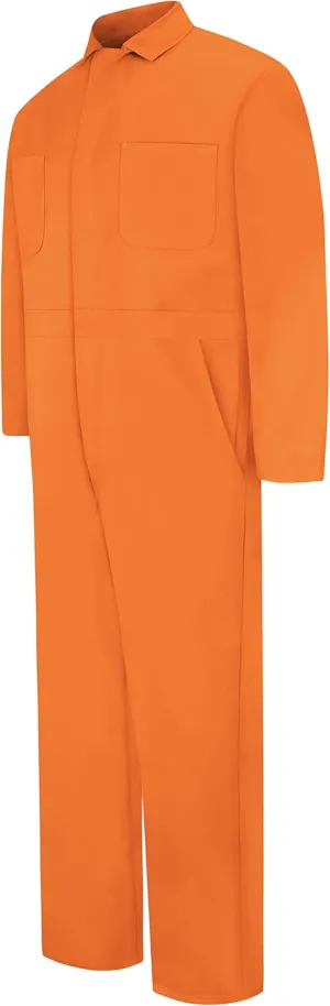 Red Kap Men's Snap Front Cotton Coverall, Oversized Fit, Long Sleeve