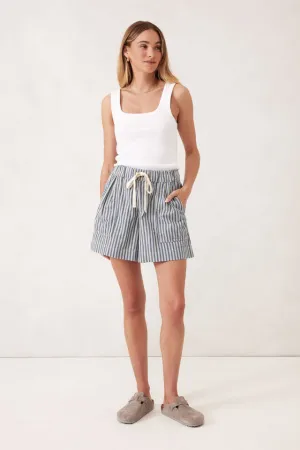 Relaxed Everyday Short - Lagoon Blue Stripe