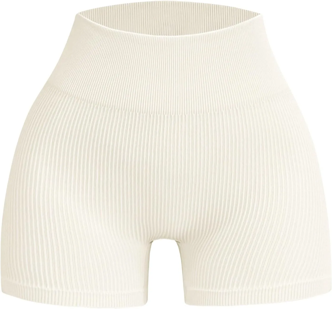 Ribbed Biker Shorts for Women Tummy Control Stretch High Waist Yoga Shorts Summer Comfy Gym Workout Athletic Shorts