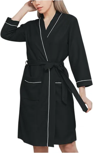 Robes for Women Bathrobe Waffle Knit Bathrobe Soft Lightweight Knee Length Loungewear Kimono Robes for Women