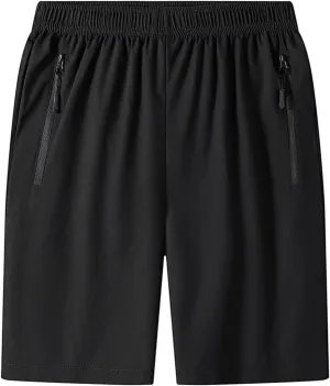 RTRDE Men's Athletic Workout Shorts Running Shorts with Zipper Pockets Lightweight Fitness Shorts, M-5XL