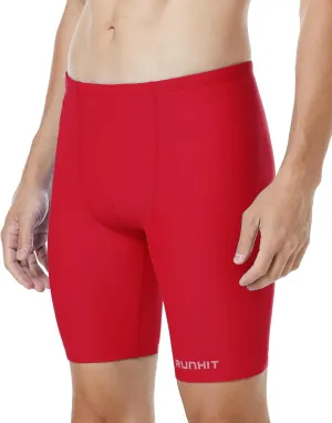 Runhit Men's Swim Jammers Competitive Swim Racing Team Swimsuit Quick Dry Athletic Swimming Shorts UPF 50 