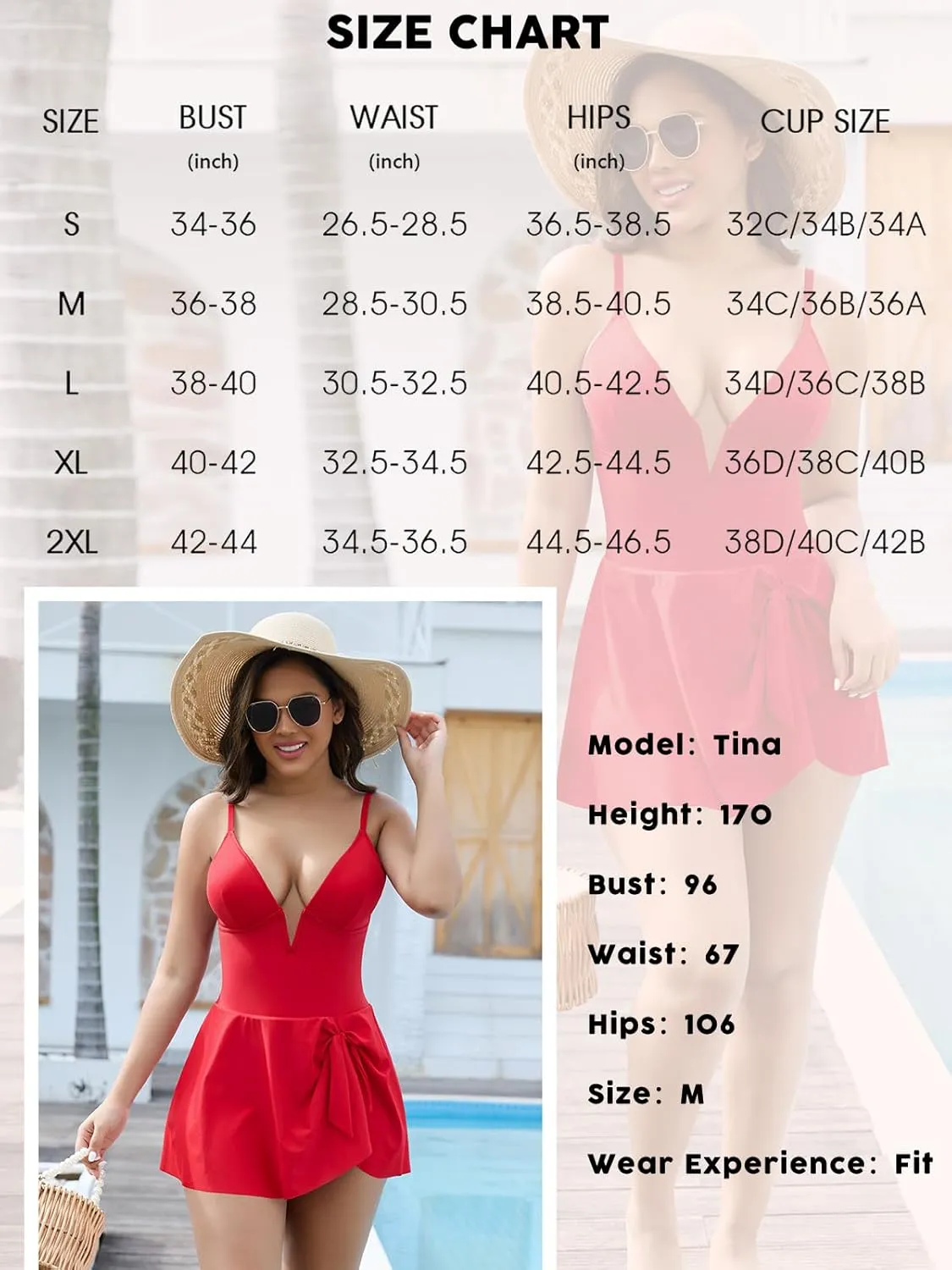 SHAPERIN Swim Dress for Women One Piece Skirted Swimsuit Tummy Control Bathing Suits Swimdress Sexy Swimwear