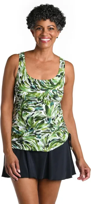 Shirred Skirted Swim Dress One Piece Swimsuit