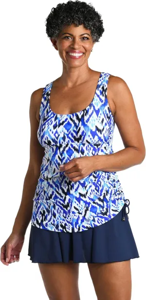 Shirred Skirted Swim Dress One Piece Swimsuit