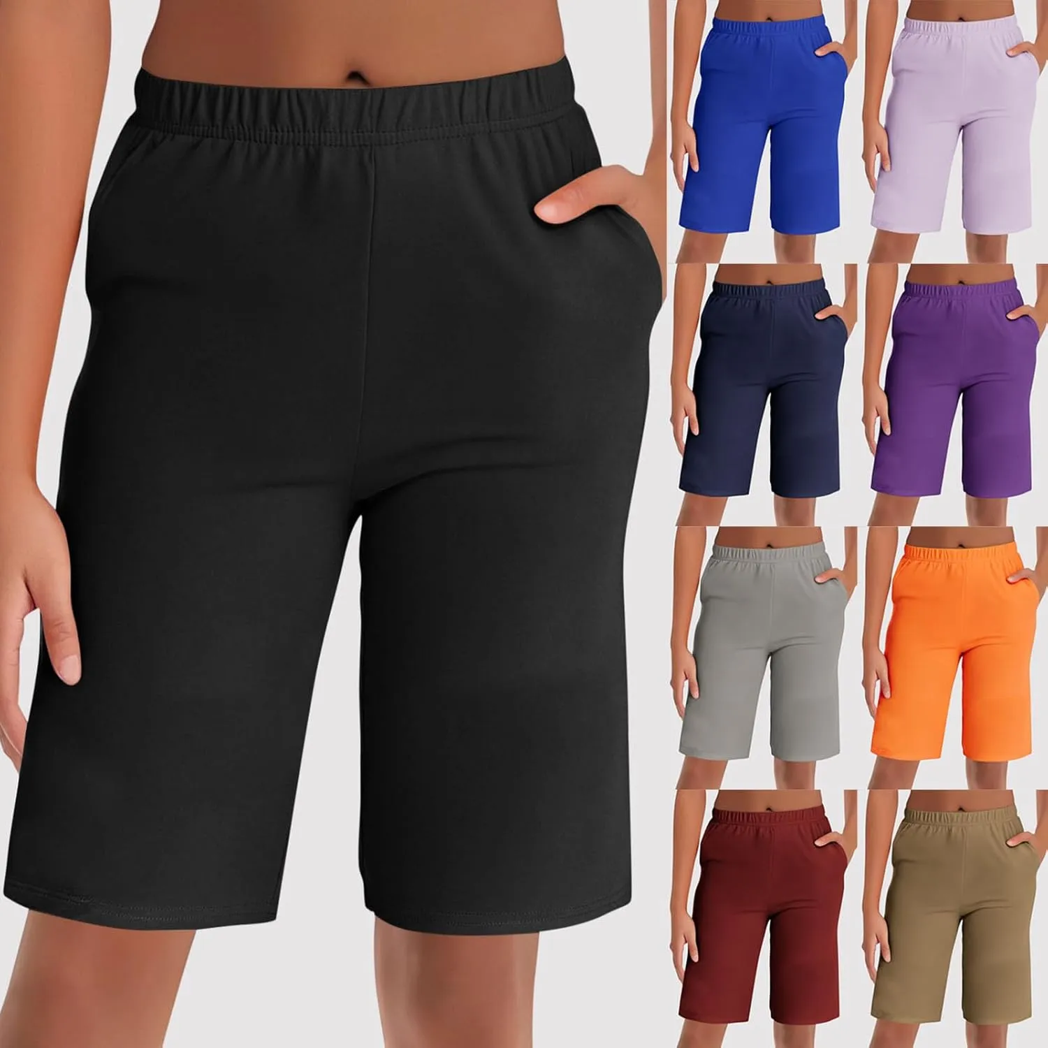 Shorts for Women Dressy Casual Summer Hight Waist Wide Leg Tailored Work Trouser Hiking Vacation Outfit S-3XL