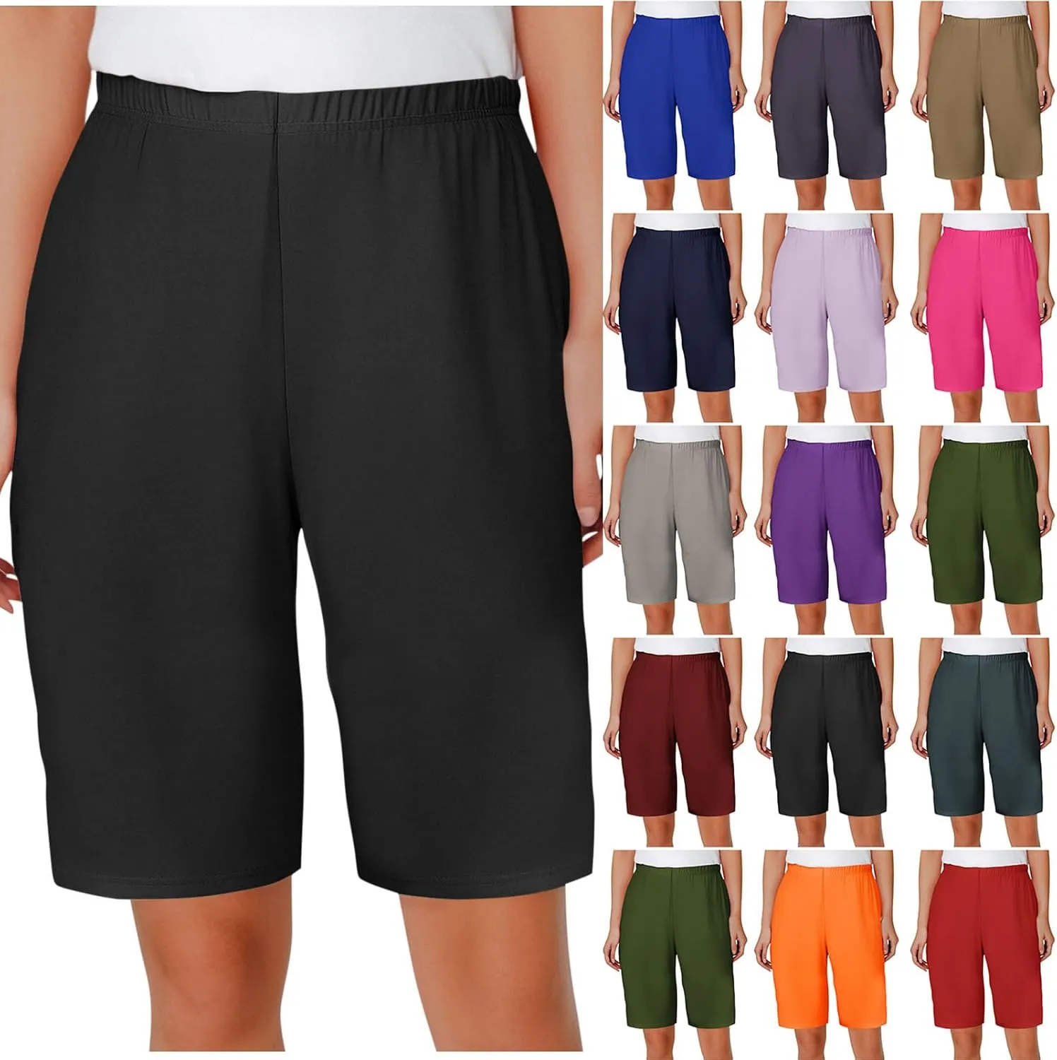 Shorts for Women Dressy Casual Summer Hight Waist Wide Leg Tailored Work Trouser Hiking Vacation Outfit S-3XL