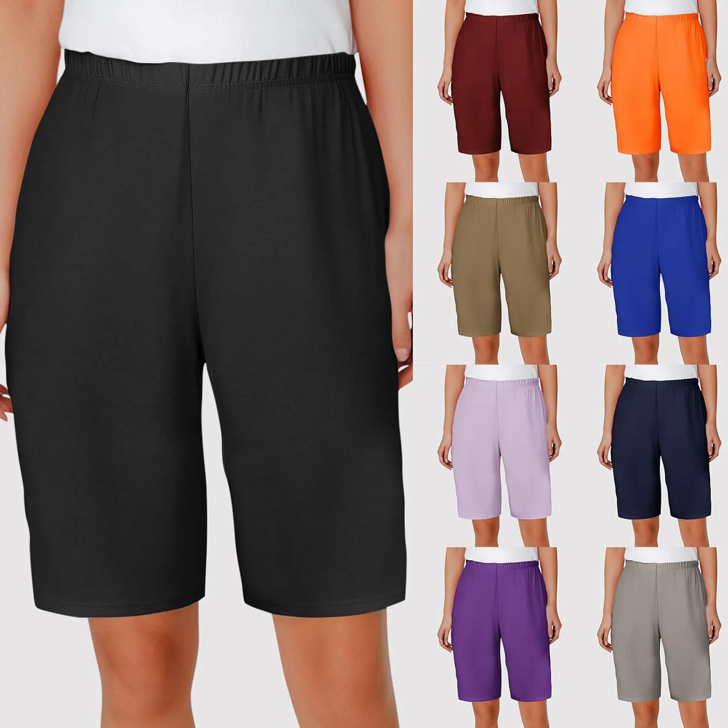 Shorts for Women Dressy Casual Summer Hight Waist Wide Leg Tailored Work Trouser Hiking Vacation Outfit S-3XL