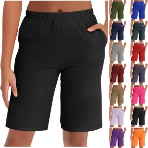 Shorts for Women Dressy Casual Summer Hight Waist Wide Leg Tailored Work Trouser Hiking Vacation Outfit S-3XL