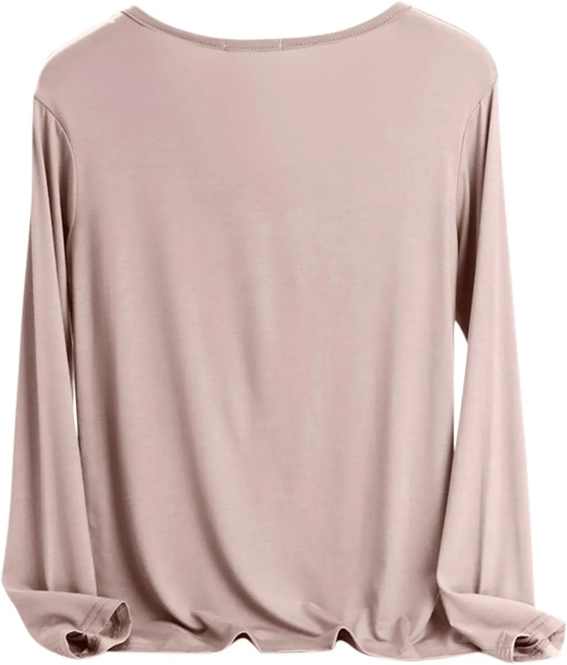 Sleep Shirts for Women Modal V Neck Solid Color Lounge Pajamas Top Soft Ladies Long Sleeve Pajama Shirt