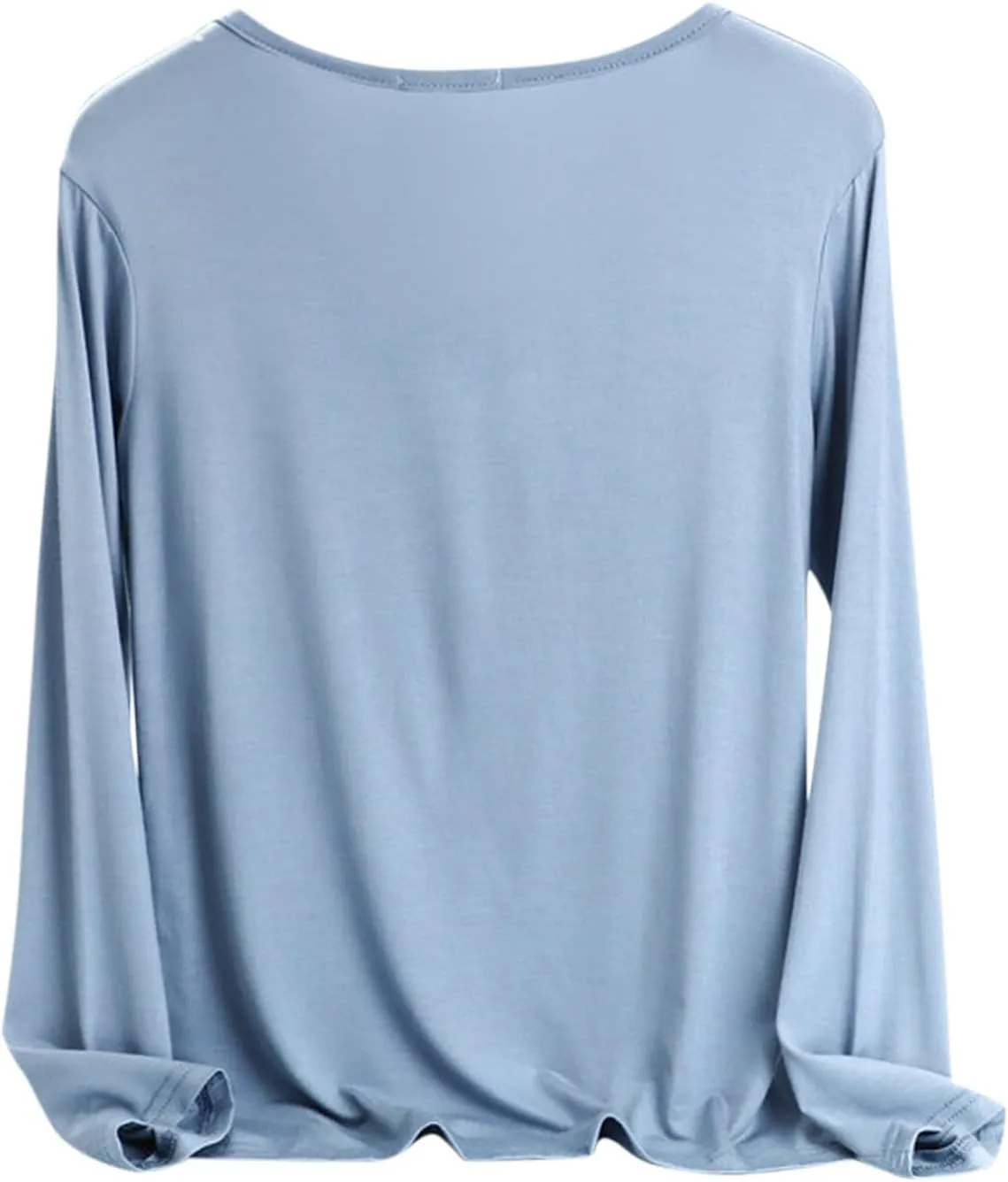 Sleep Shirts for Women Modal V Neck Solid Color Lounge Pajamas Top Soft Ladies Long Sleeve Pajama Shirt