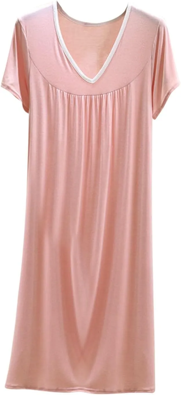 Sleeveless Nightgowns for Women Lightweight Maxi Nightdress Crew Neck Cozy Nightgowns Comfy Flowy Loungewear for Summer