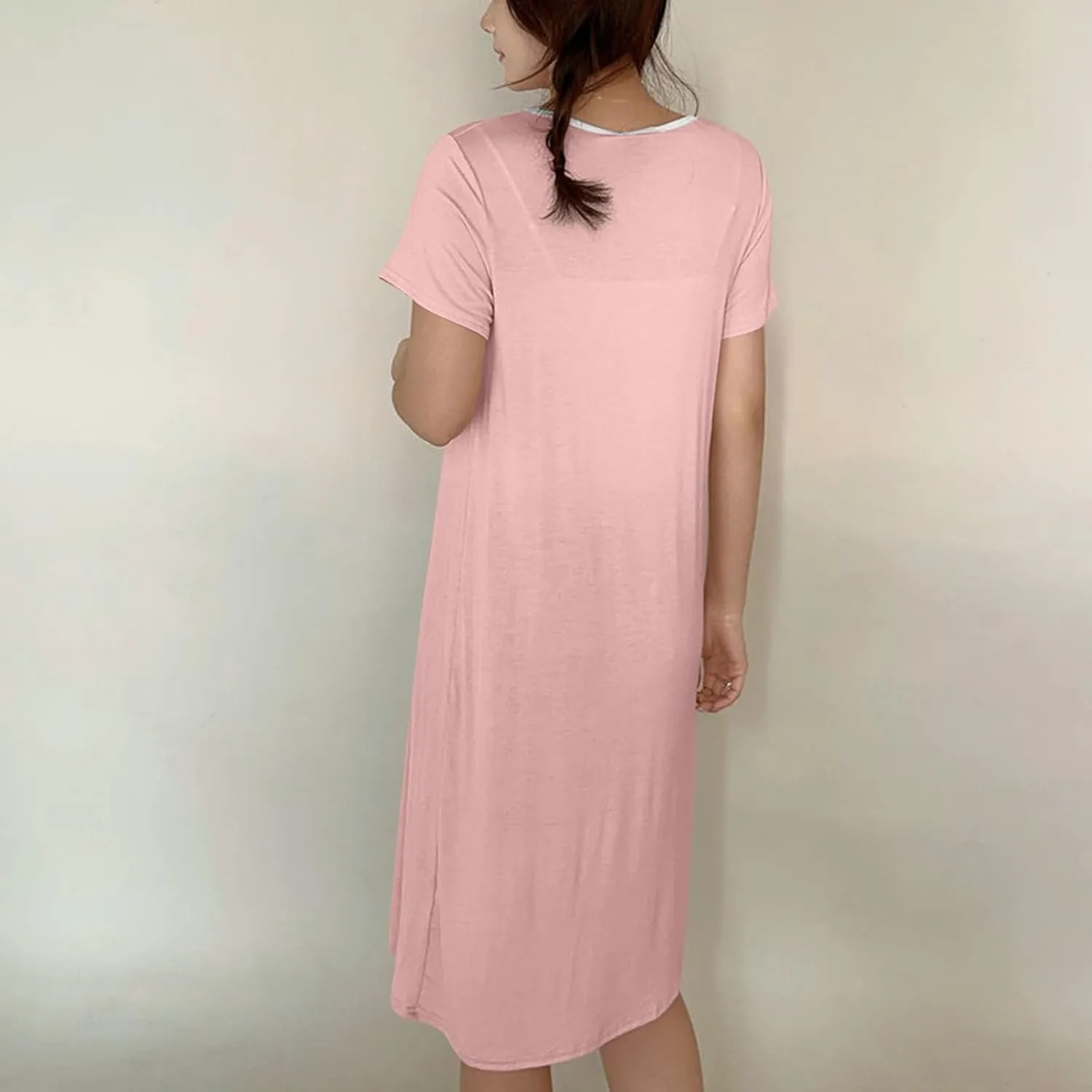 Sleeveless Nightgowns for Women Lightweight Maxi Nightdress Crew Neck Cozy Nightgowns Comfy Flowy Loungewear for Summer