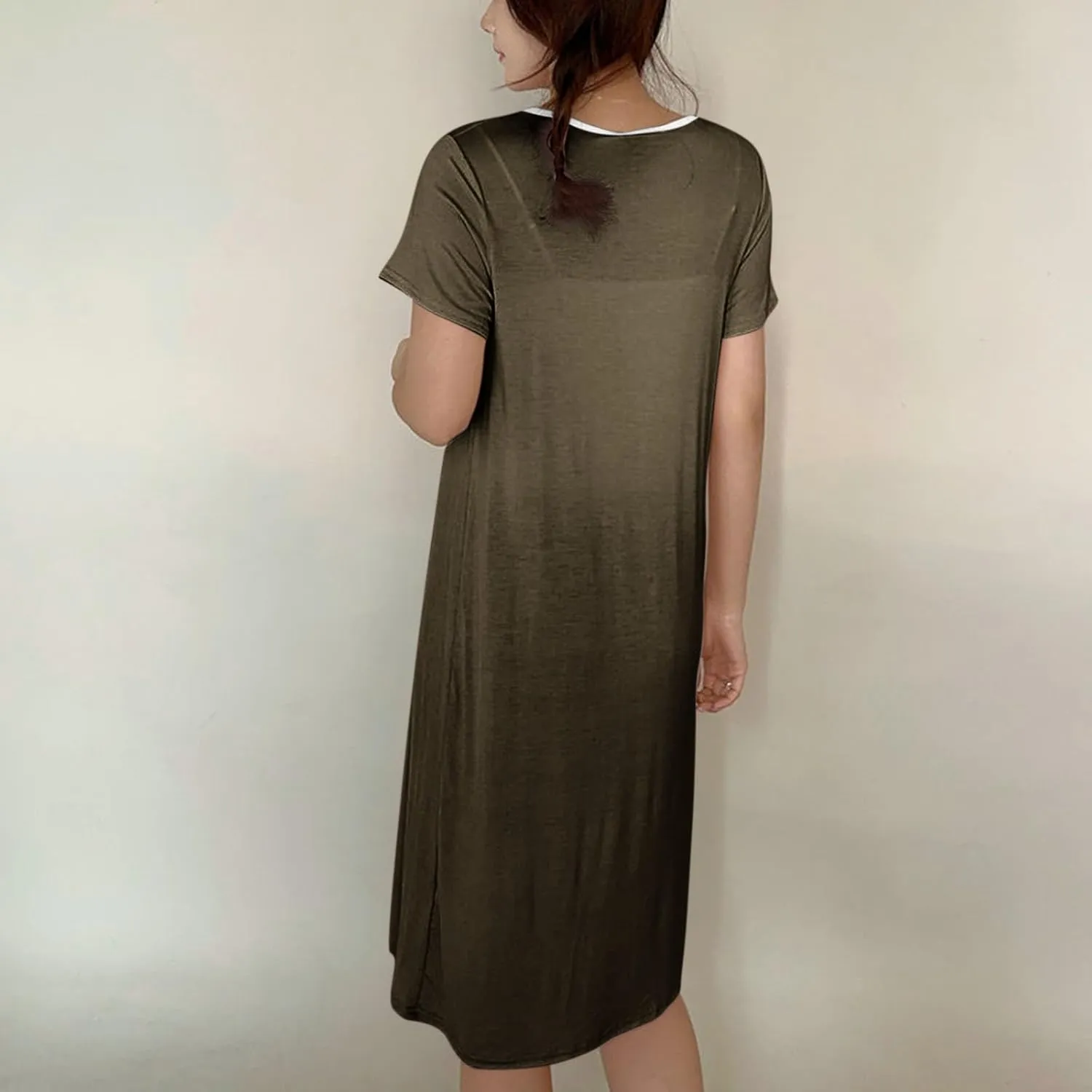Sleeveless Nightgowns for Women Lightweight Maxi Nightdress Crew Neck Cozy Nightgowns Comfy Flowy Loungewear for Summer