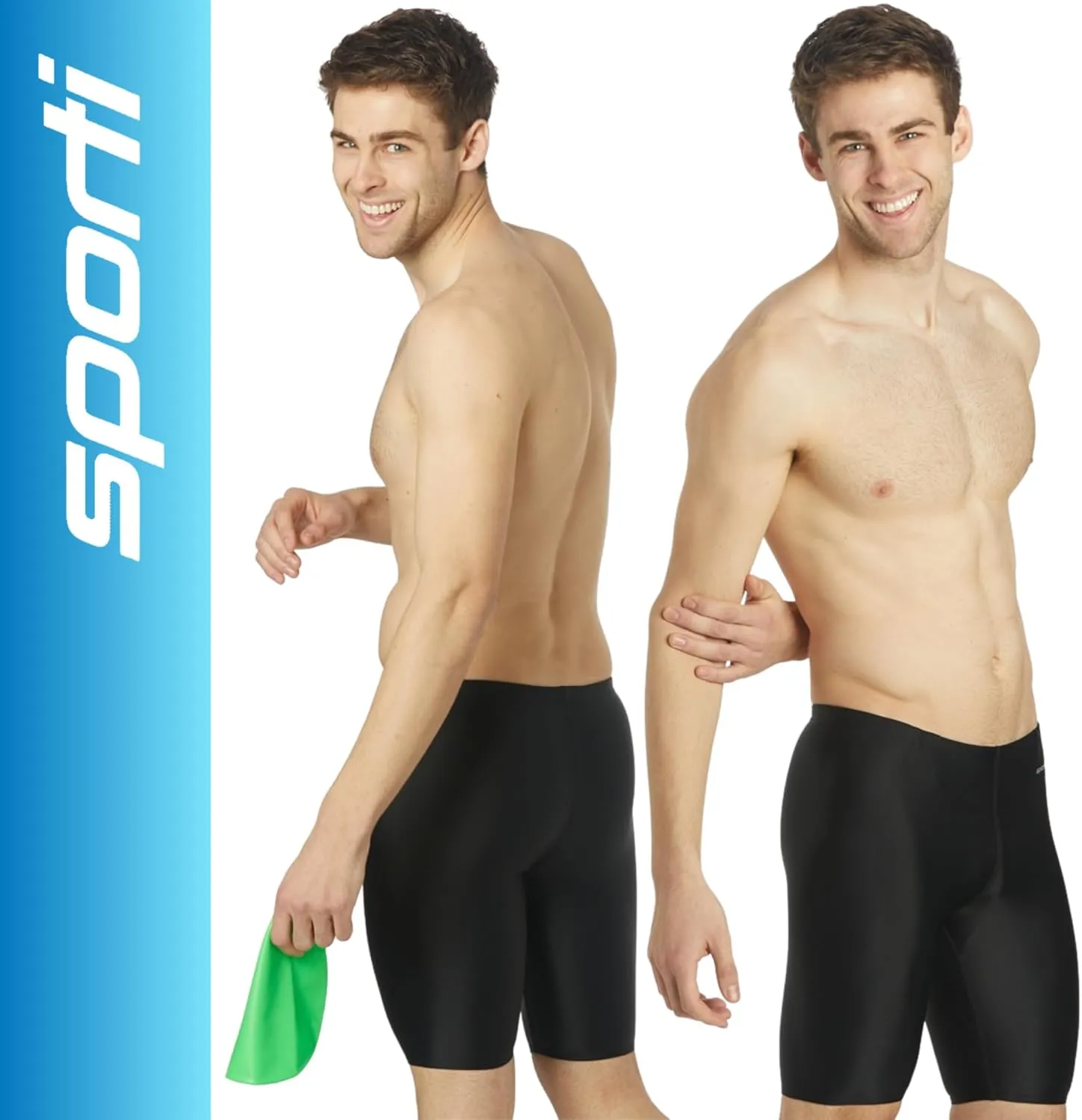 Sporti Men's Athletic Swimwear Jammers, Multi Solid Color - Racing & Training Swimsuit Jammers for Men, Durable Long Lasting