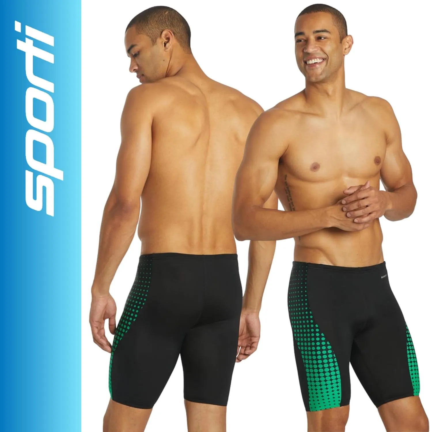 Sporti Men's Athletic Swimwear Jammers, Multi Solid Color - Racing & Training Swimsuit Jammers for Men, Durable Long Lasting