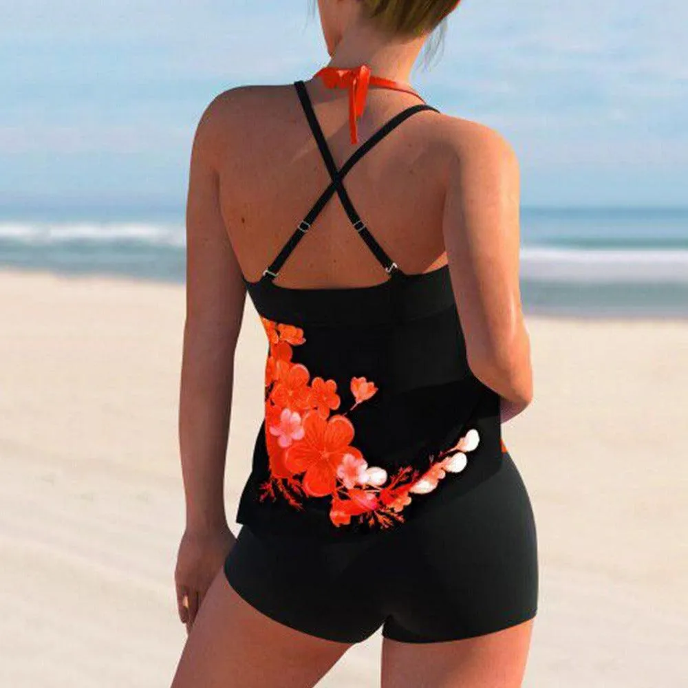 Stylish Floral Print Tankini  Trendy and Comfortable Beachwear