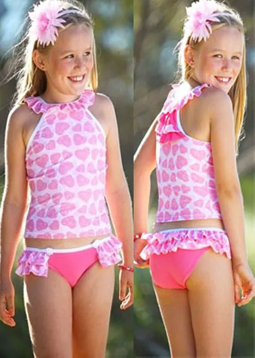 Sun Emporium girls tankinis - pink lemonade