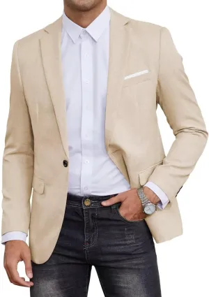 SUZHIMO Mens Casual Blazer Sport Coats One Button Lightweight Knit Textured Suit Jackets for Men