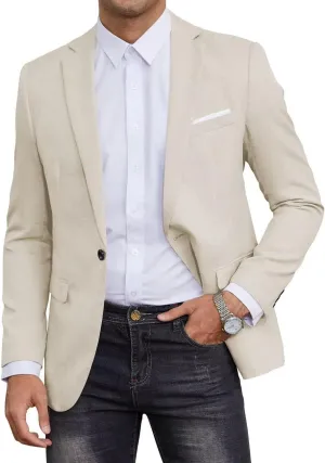 SUZHIMO Mens Casual Blazer Sport Coats One Button Lightweight Knit Textured Suit Jackets for Men