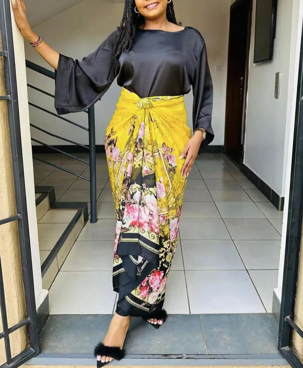 T-shirt Lace-up Print Skirt Two Piece Set Women