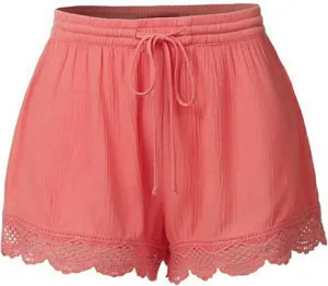 TANGNADE Shorts for Women Trendy High Elastic Waisted Drawstring Beach Shorts 2024 Summer Flowy Wide Leg Shorts