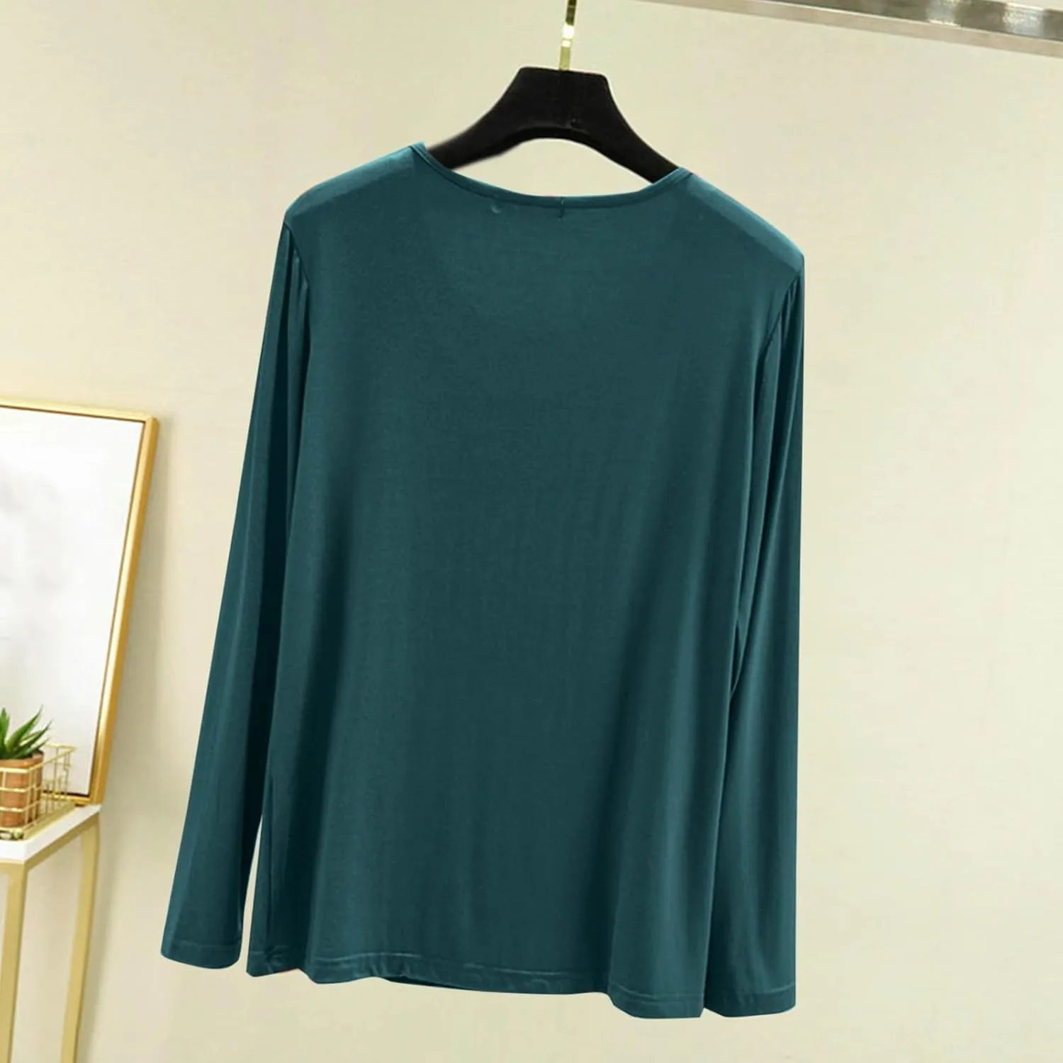 TANGNADE Women's Long Sleeve Sleep T-Shirt Crew Neck Pajama Tops Nightwear Comfy Shirts Trendy Fashion Lounge Clothes