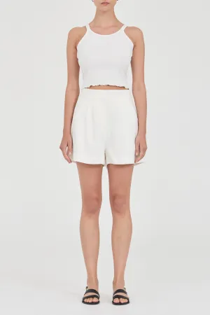 The Linen Blanket-Stitch Shorts
