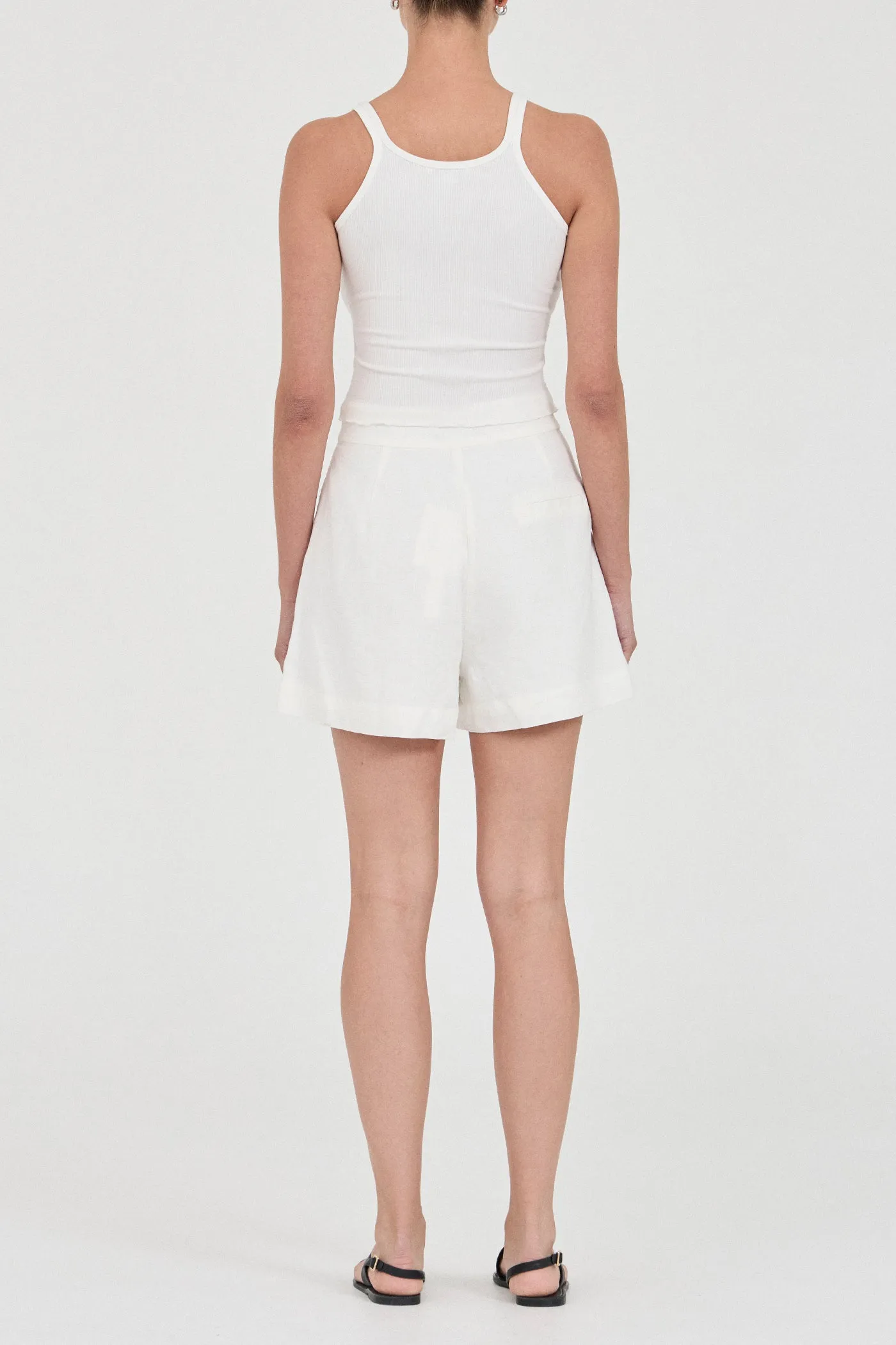 The Linen Blanket-Stitch Shorts
