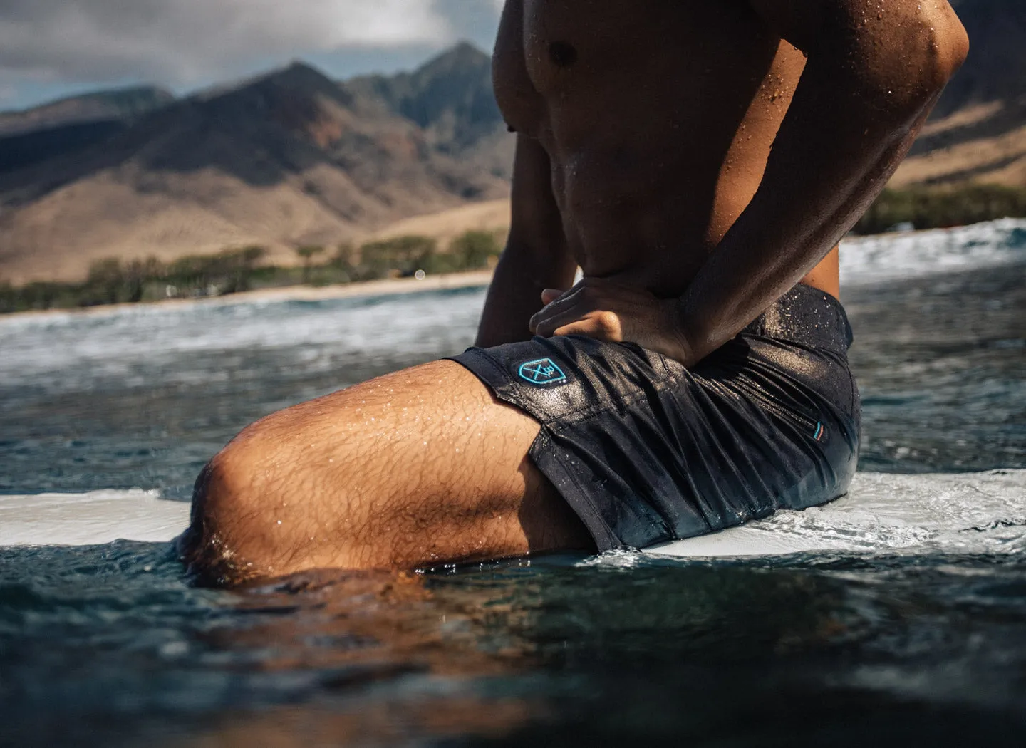 The Spartan Board Shorts -  9" Inseam - Makena Blue   Almost Black