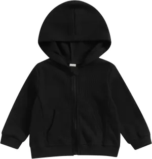 Toddler Baby Boy Girl Fall Clothes Outwear Zipper Hooded Sweatshirt Jacket Lightweight Windbreaker Jackets