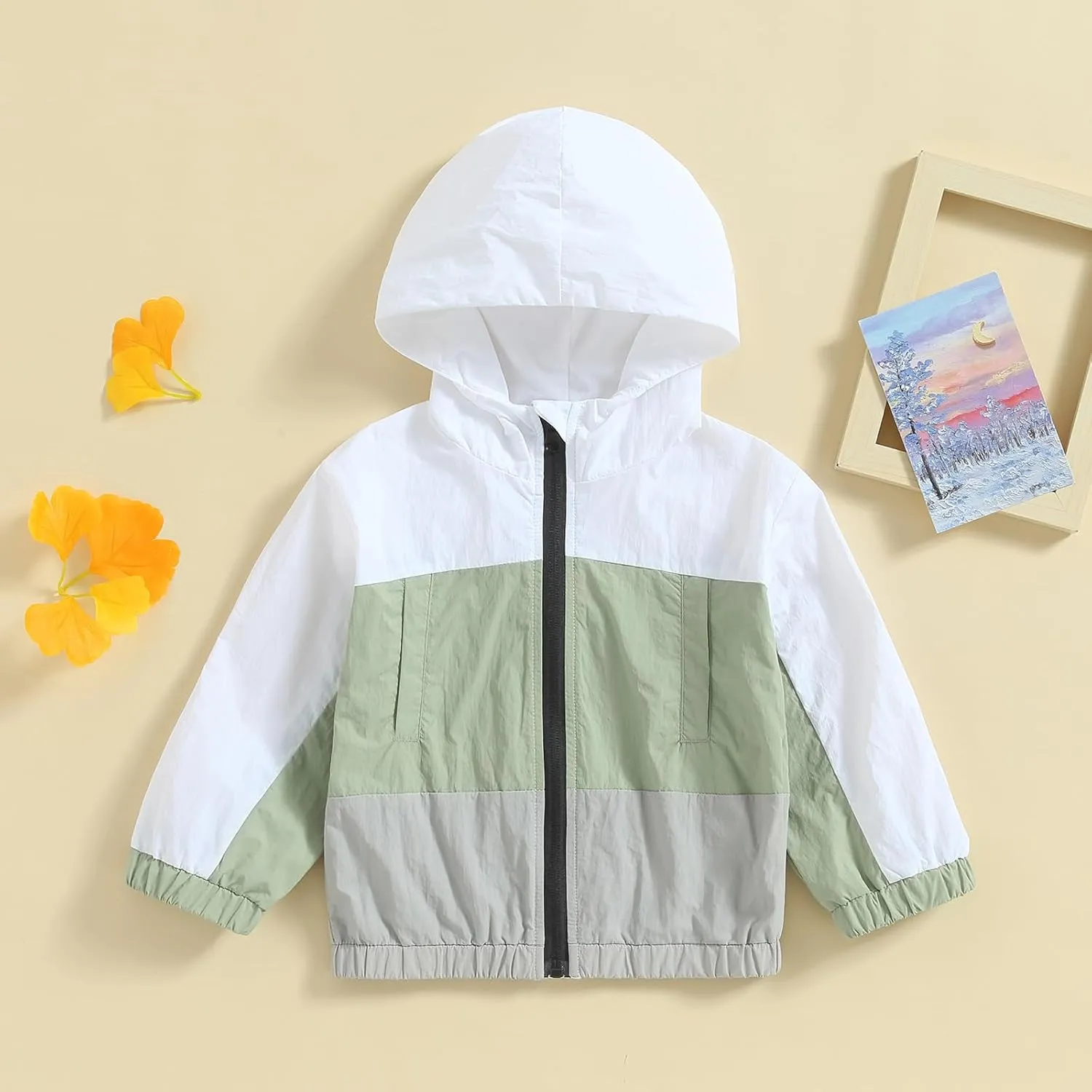 Toddler Baby Boy Girl Fall Clothes Outwear Zipper Hooded Sweatshirt Jacket Lightweight Windbreaker Jackets