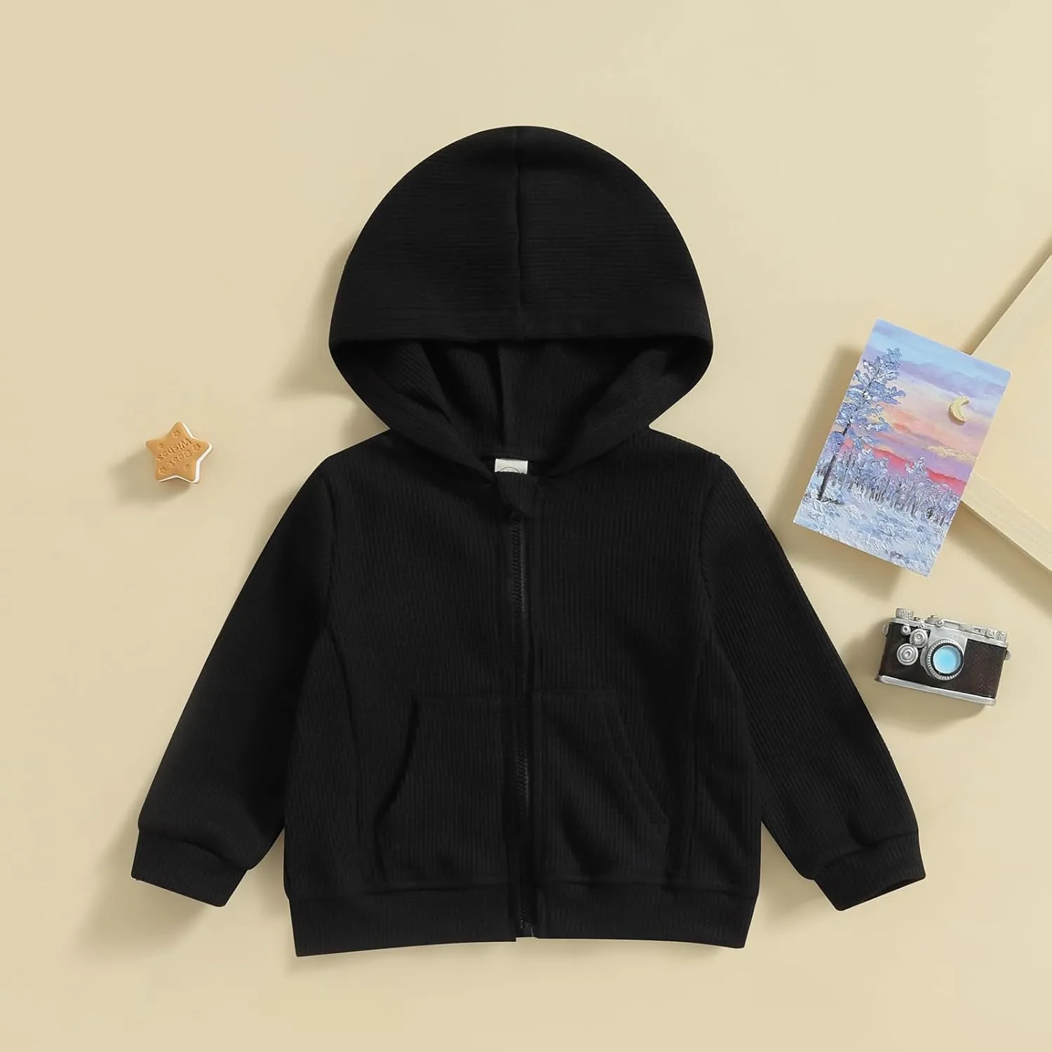 Toddler Baby Boy Girl Fall Clothes Outwear Zipper Hooded Sweatshirt Jacket Lightweight Windbreaker Jackets