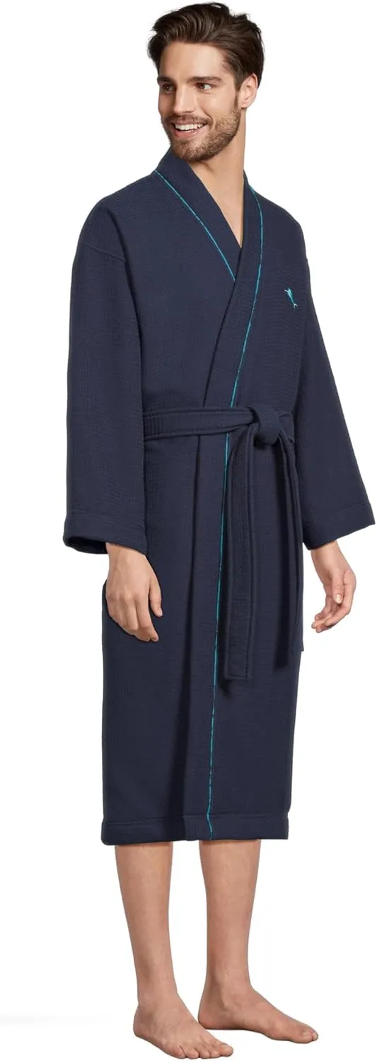 Tommy Bahama mens 48" Cotton Blend Waffle Kimono Robe