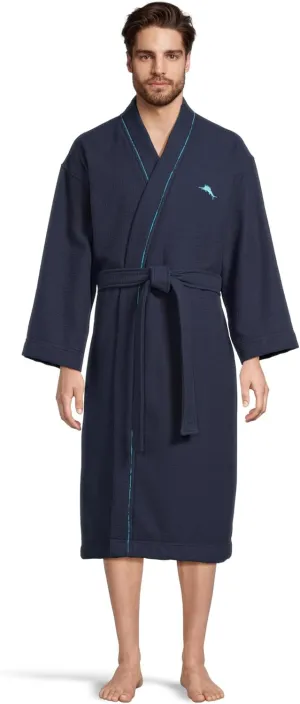 Tommy Bahama mens 48" Cotton Blend Waffle Kimono Robe